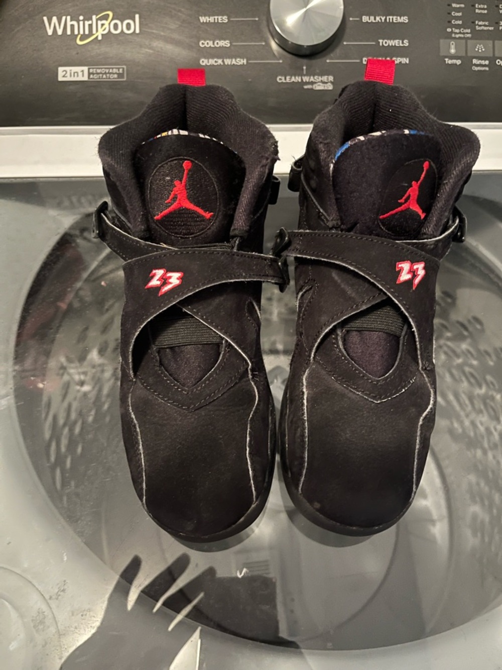 Jordan Black and Red Kids High-Top Sneakers